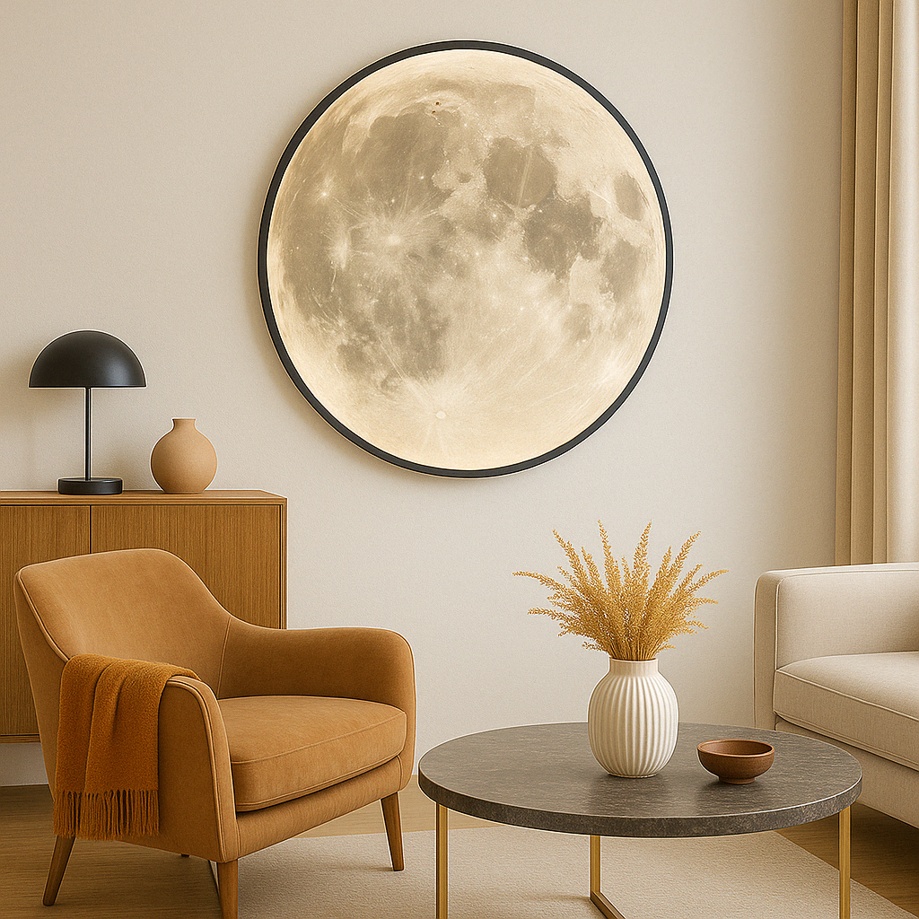 3D Moon Lamp Wall Light | LED Lunar Night Light & Room Decor