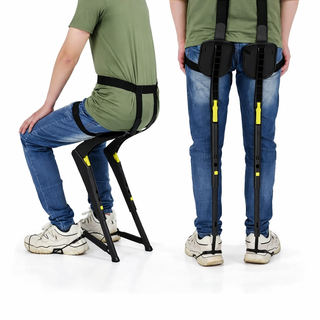 Wearable Exoskeleton Folding Chair and Portable Outdoor Travel Seat