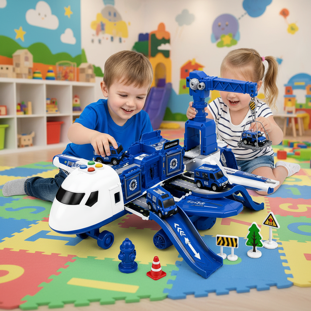 Adventure Airplane Playset for Kids – Creative Role-Play Toy Plane & Vehicle Set for Imaginative Exploration