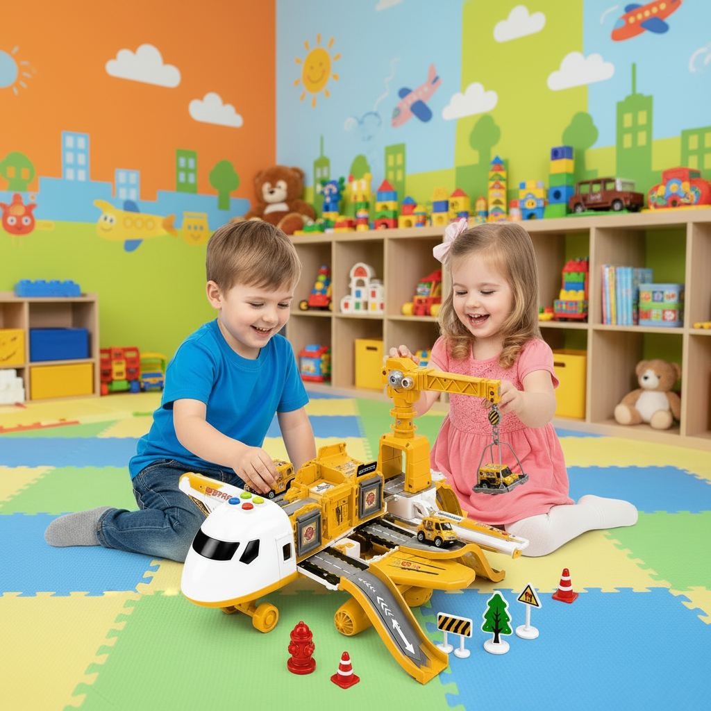 Adventure Airplane Playset for Kids – Creative Role-Play Toy Plane & Vehicle Set for Imaginative Exploration