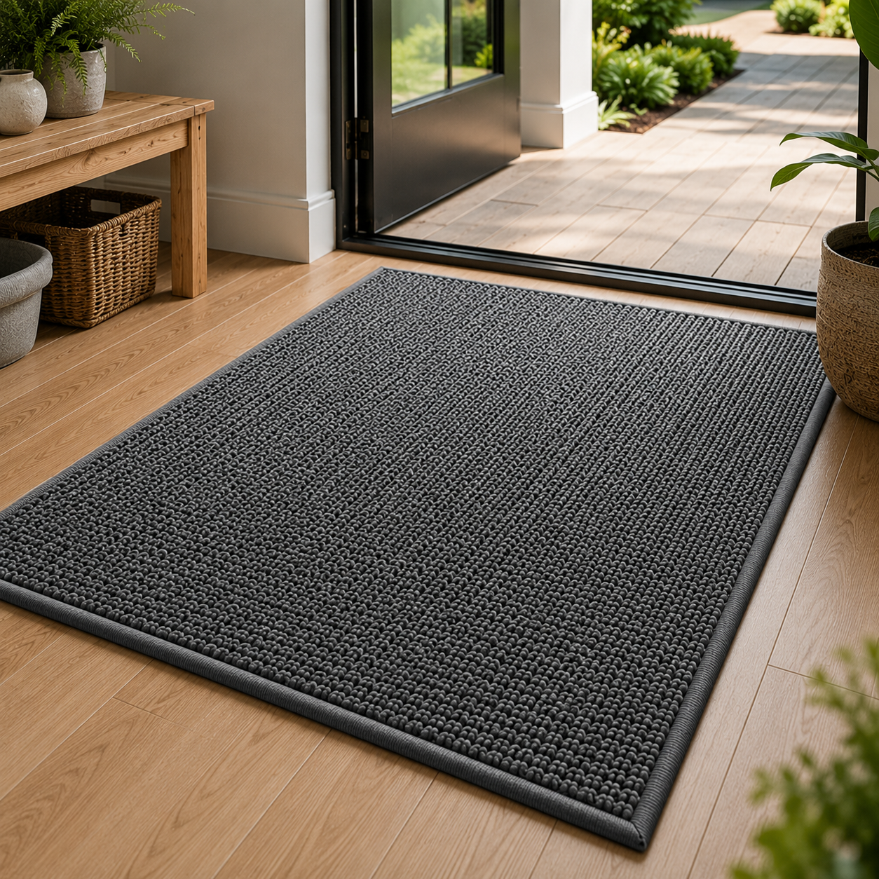 Highly Absorbent Quick-Dry Doormat for Entrances – Non-Slip Dirt-Trapping Indoor & Outdoor Entry Mat