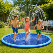 Inflatable sprinkler splash pool mat