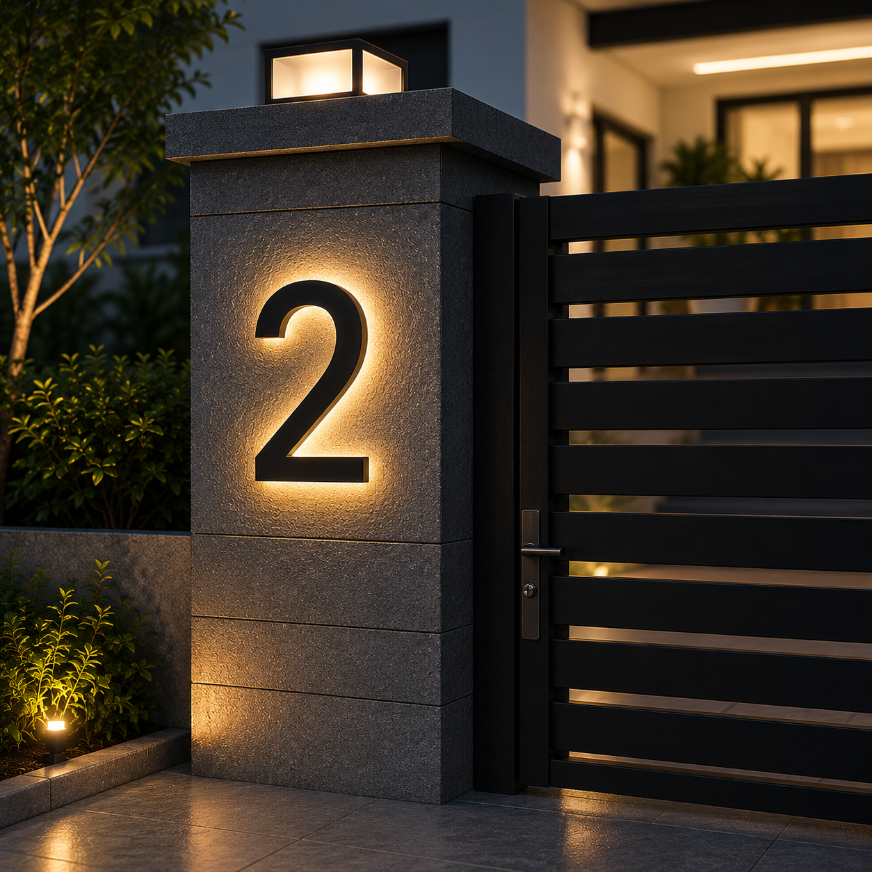 Cozy Illuminated House Numbers for Stylish Entryways – Weatherproof Address Lighting for Yard, Door & Driveway