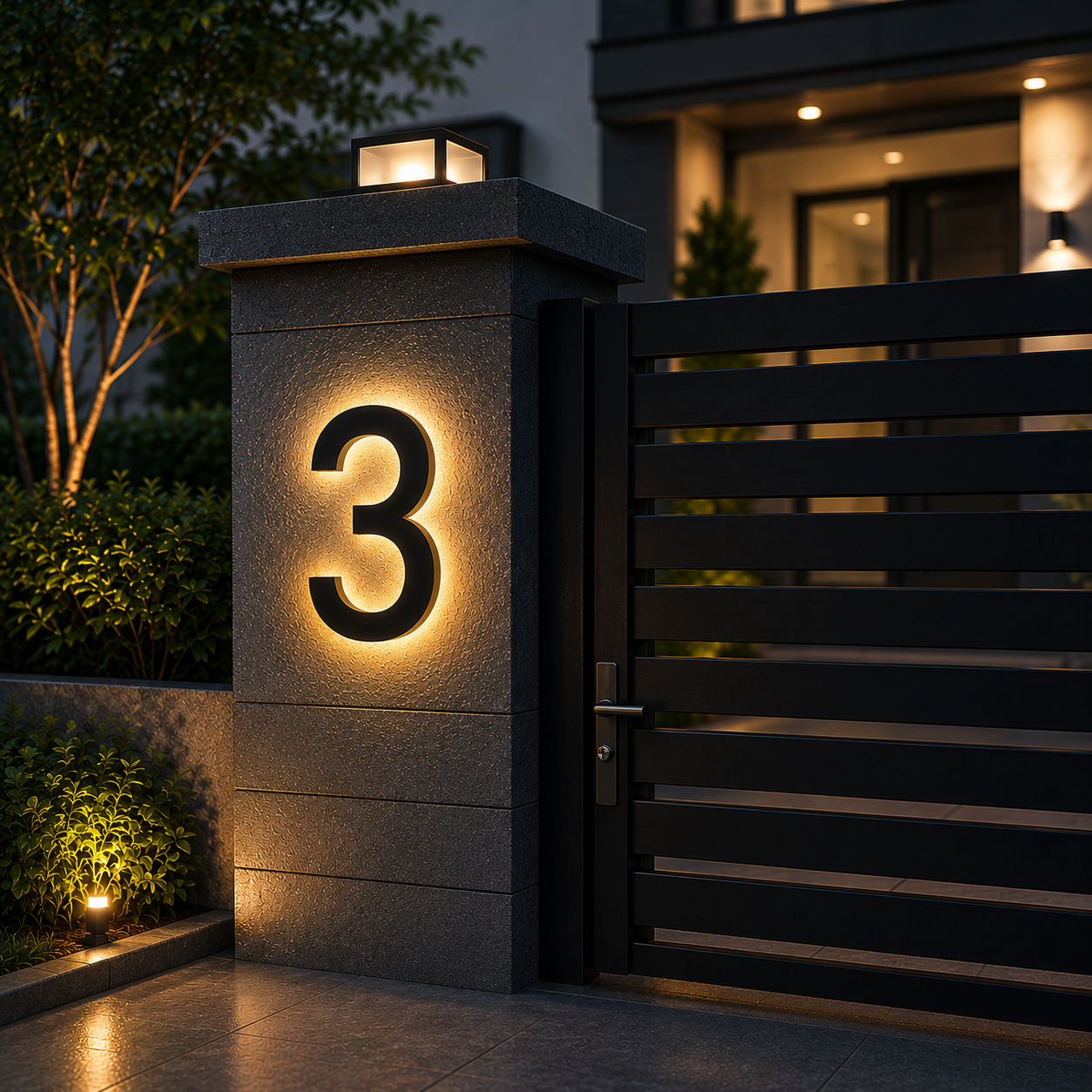 Cozy Illuminated House Numbers for Stylish Entryways – Weatherproof Address Lighting for Yard, Door & Driveway