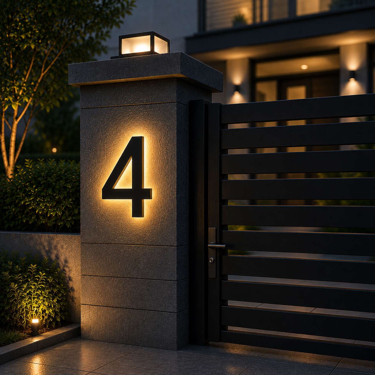 Cozy Illuminated House Numbers for Stylish Entryways – Weatherproof Address Lighting for Yard, Door & Driveway