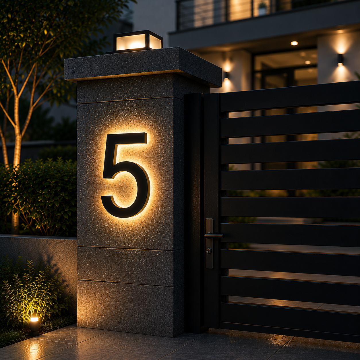 Cozy Illuminated House Numbers for Stylish Entryways – Weatherproof Address Lighting for Yard, Door & Driveway