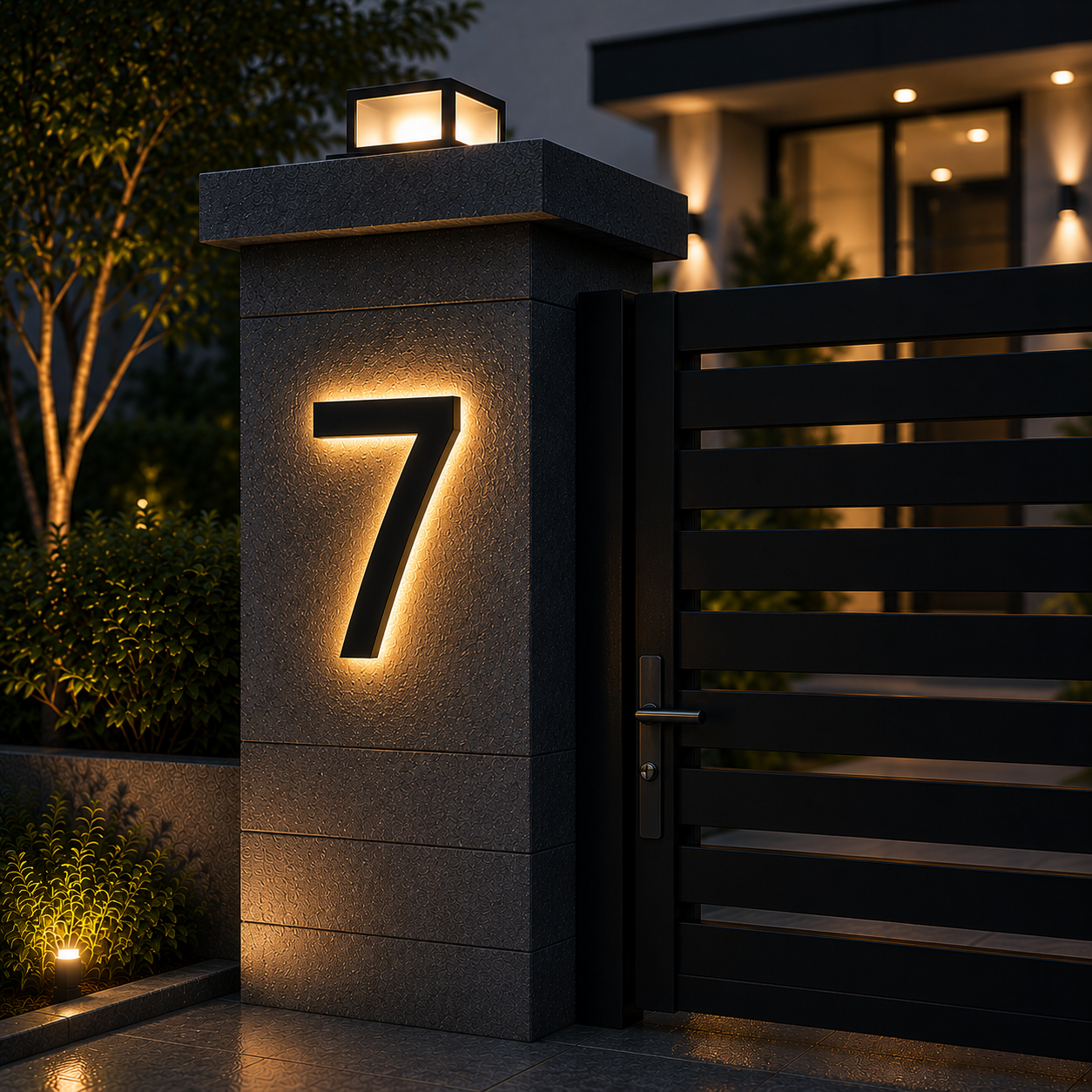 Cozy Illuminated House Numbers for Stylish Entryways – Weatherproof Address Lighting for Yard, Door & Driveway