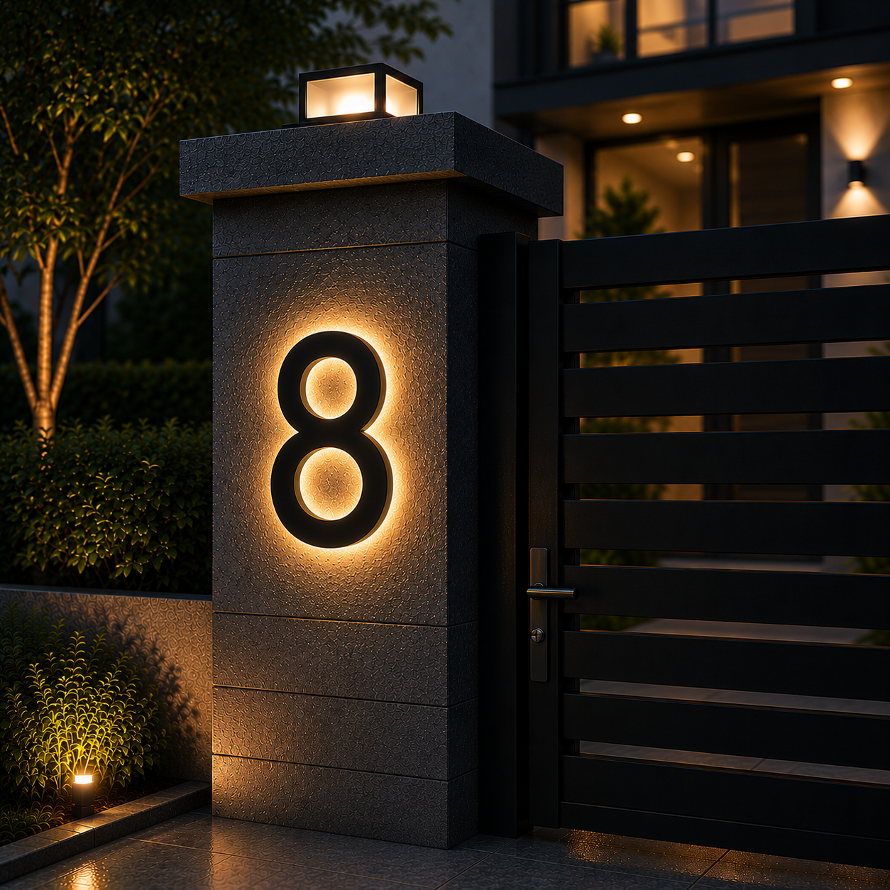 Cozy Illuminated House Numbers for Stylish Entryways – Weatherproof Address Lighting for Yard, Door & Driveway