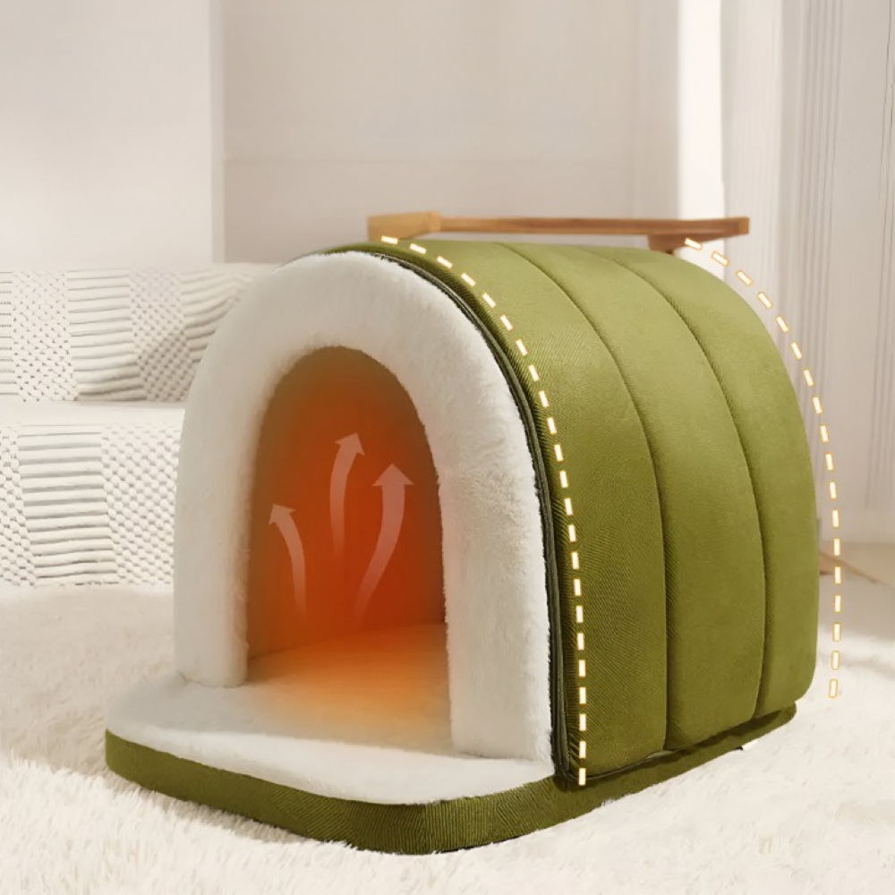 Covered Cat Bed Tent | 2-in-1 Small Dog Cave & Indoor Pet House