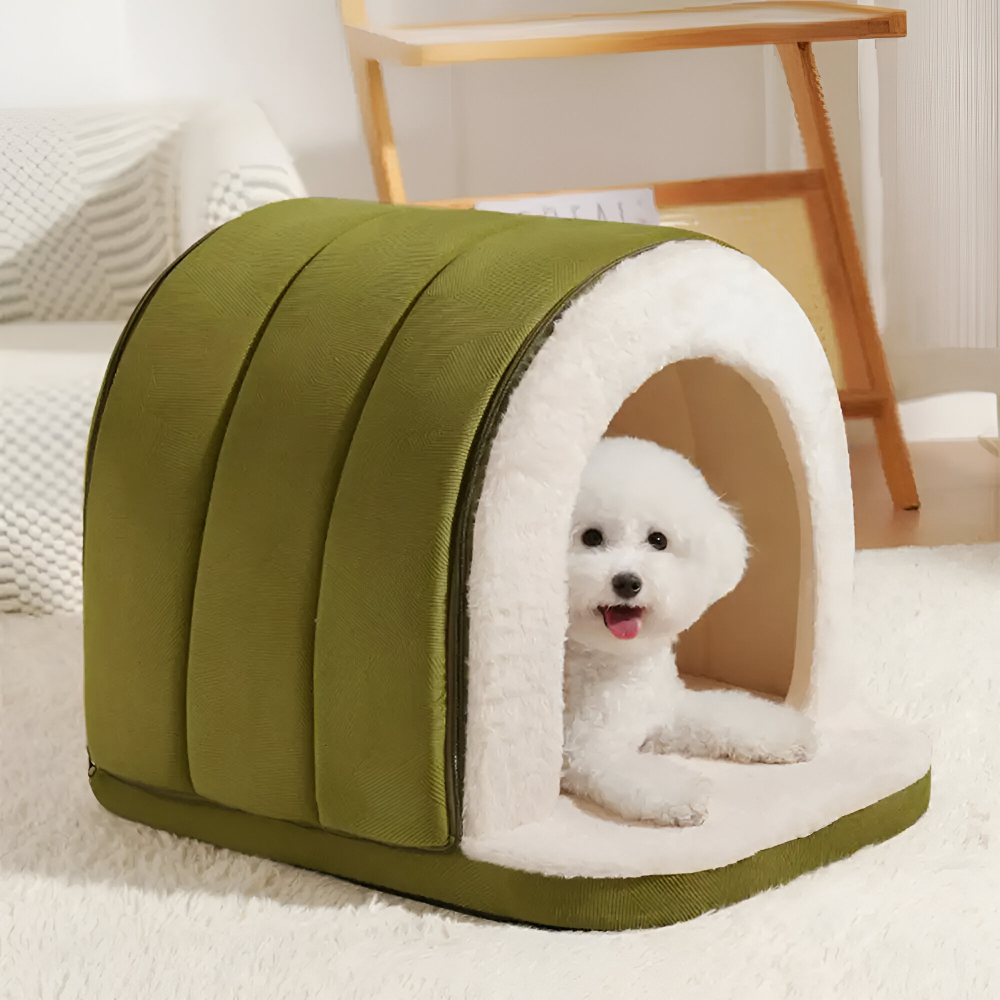 Covered Cat Bed Tent | 2-in-1 Small Dog Cave & Indoor Pet House