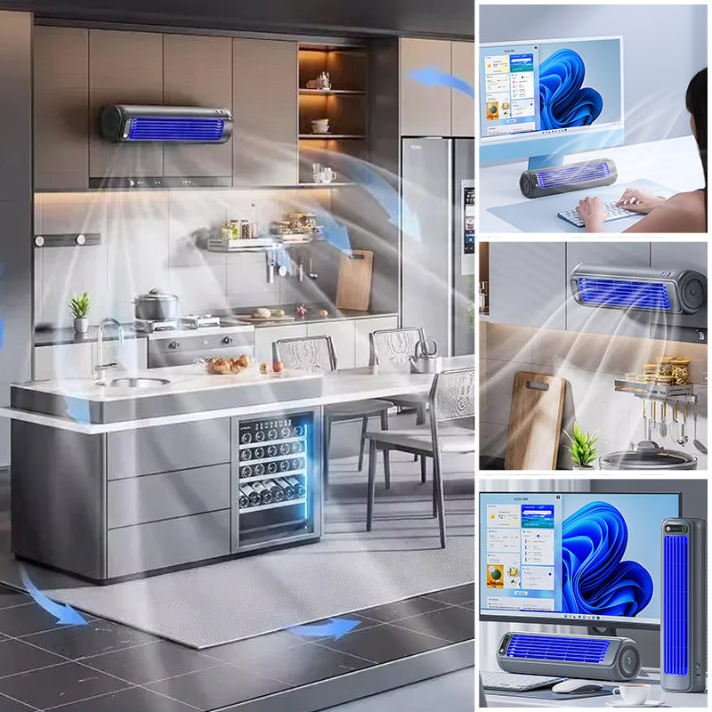 Portable Rechargeable Air Cooling Fan with Wall Mount for Personal Use