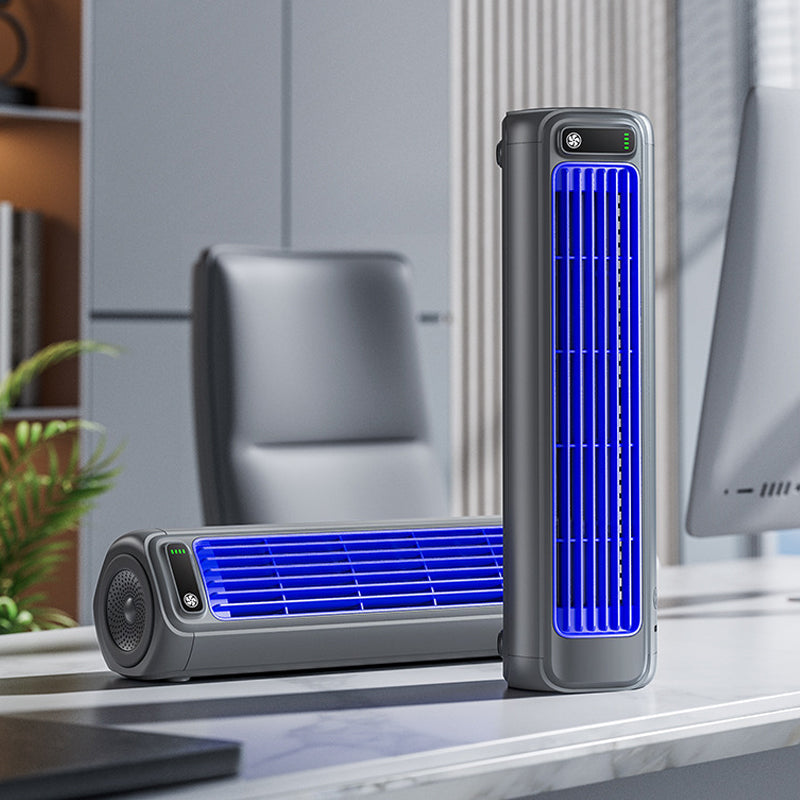 Portable Rechargeable Air Cooling Fan with Wall Mount for Personal Use