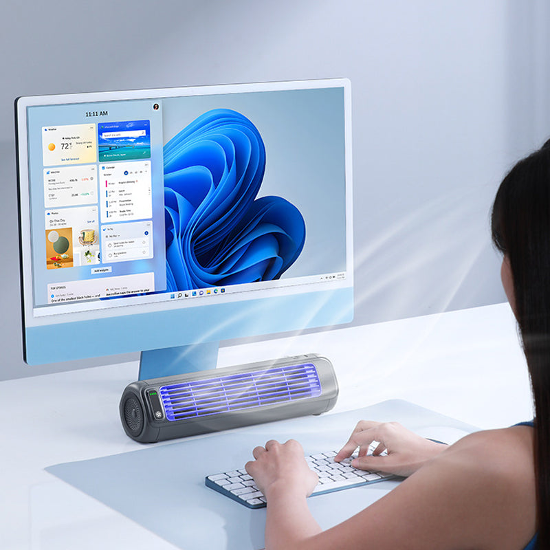 Portable Rechargeable Air Cooling Fan with Wall Mount for Personal Use
