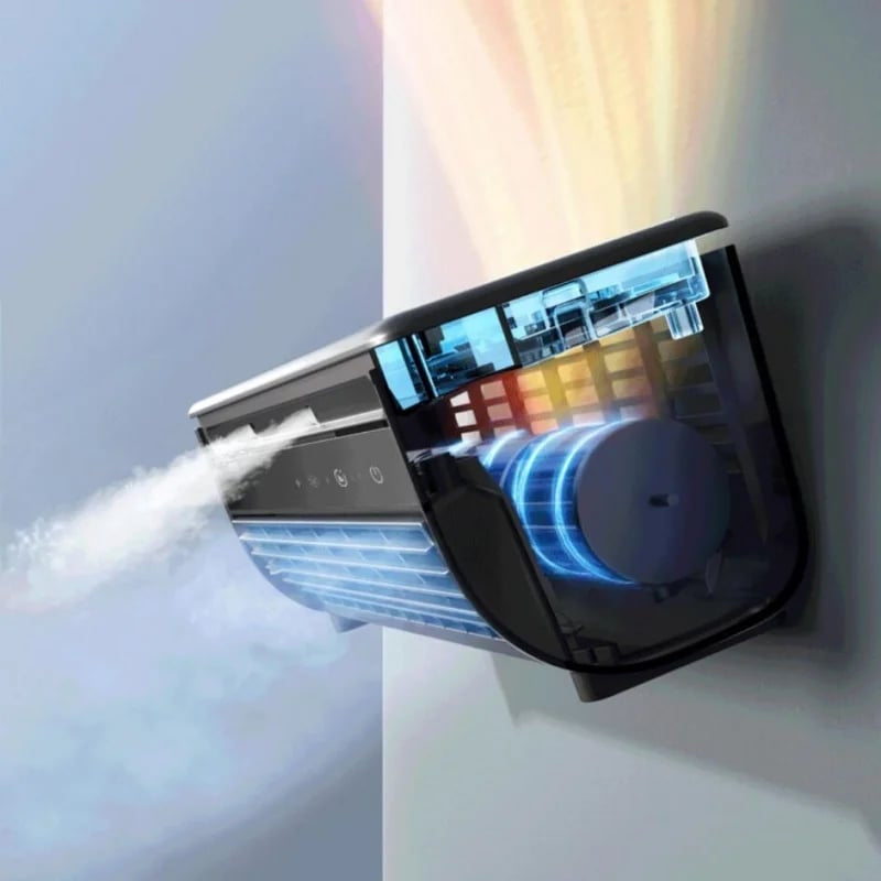 Portable Rechargeable Air Cooling Fan with Wall Mount for Personal Use