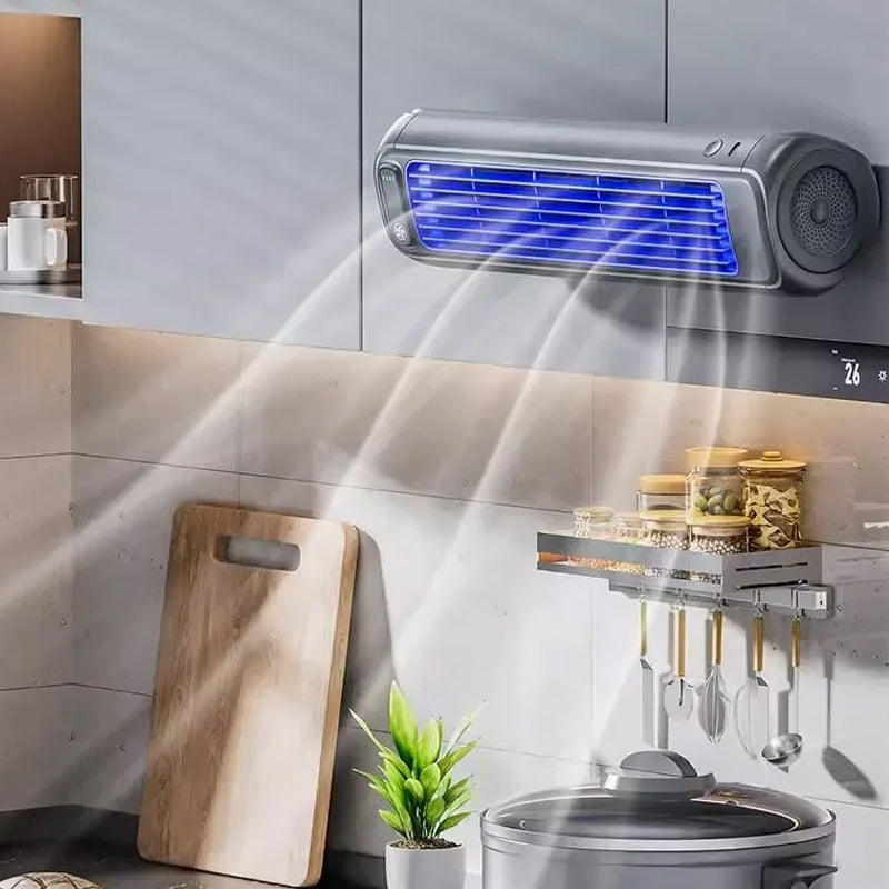 Portable Rechargeable Air Cooling Fan with Wall Mount for Personal Use