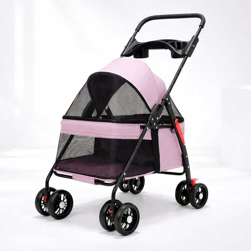 Comfort Pet Gear Dog Stroller – Lightweight Foldable Mesh Pet Carriage for Small Dogs & Cats on the Go