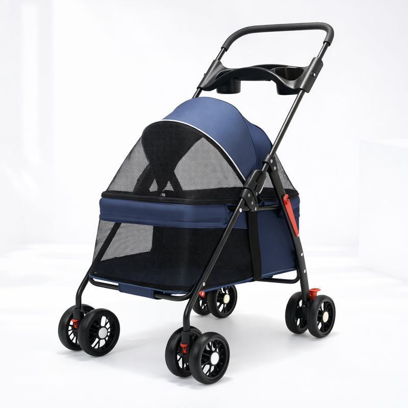 Comfort Pet Gear Dog Stroller – Lightweight Foldable Mesh Pet Carriage for Small Dogs & Cats on the Go