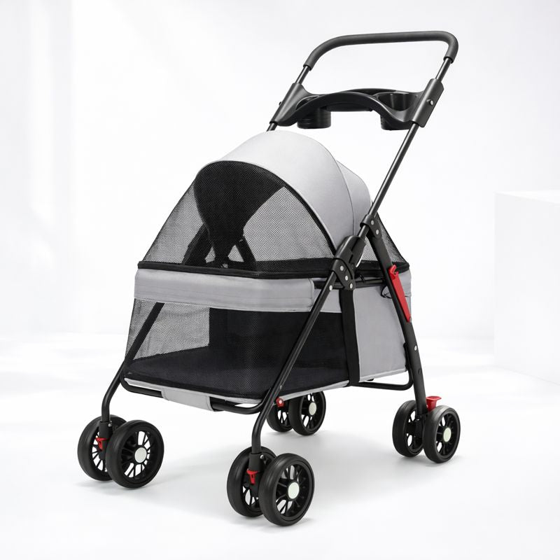 Comfort Pet Gear Dog Stroller – Lightweight Foldable Mesh Pet Carriage for Small Dogs & Cats on the Go