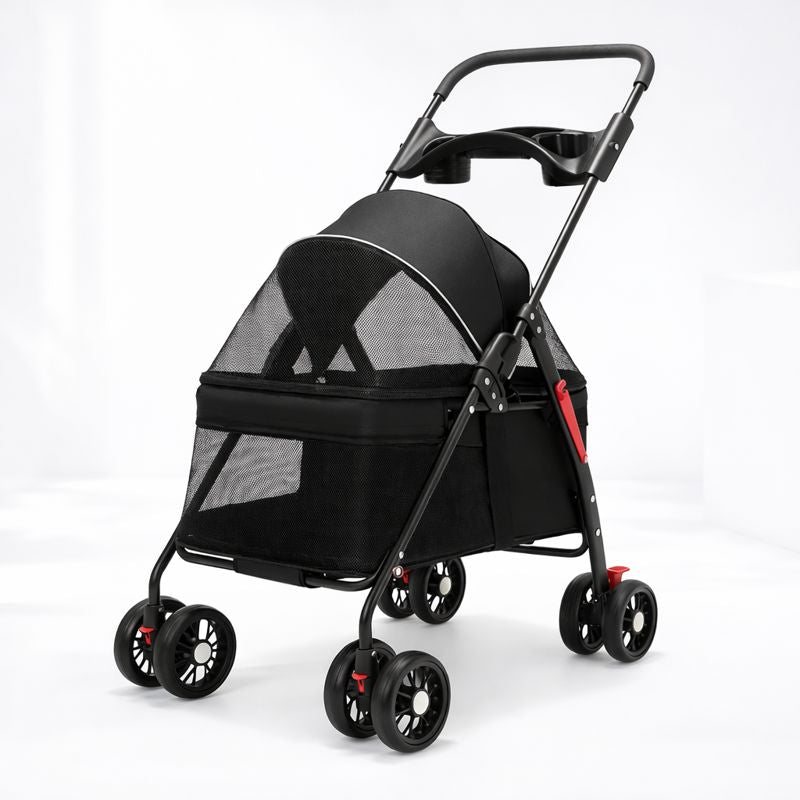 Comfort Pet Gear Dog Stroller – Lightweight Foldable Mesh Pet Carriage for Small Dogs & Cats on the Go