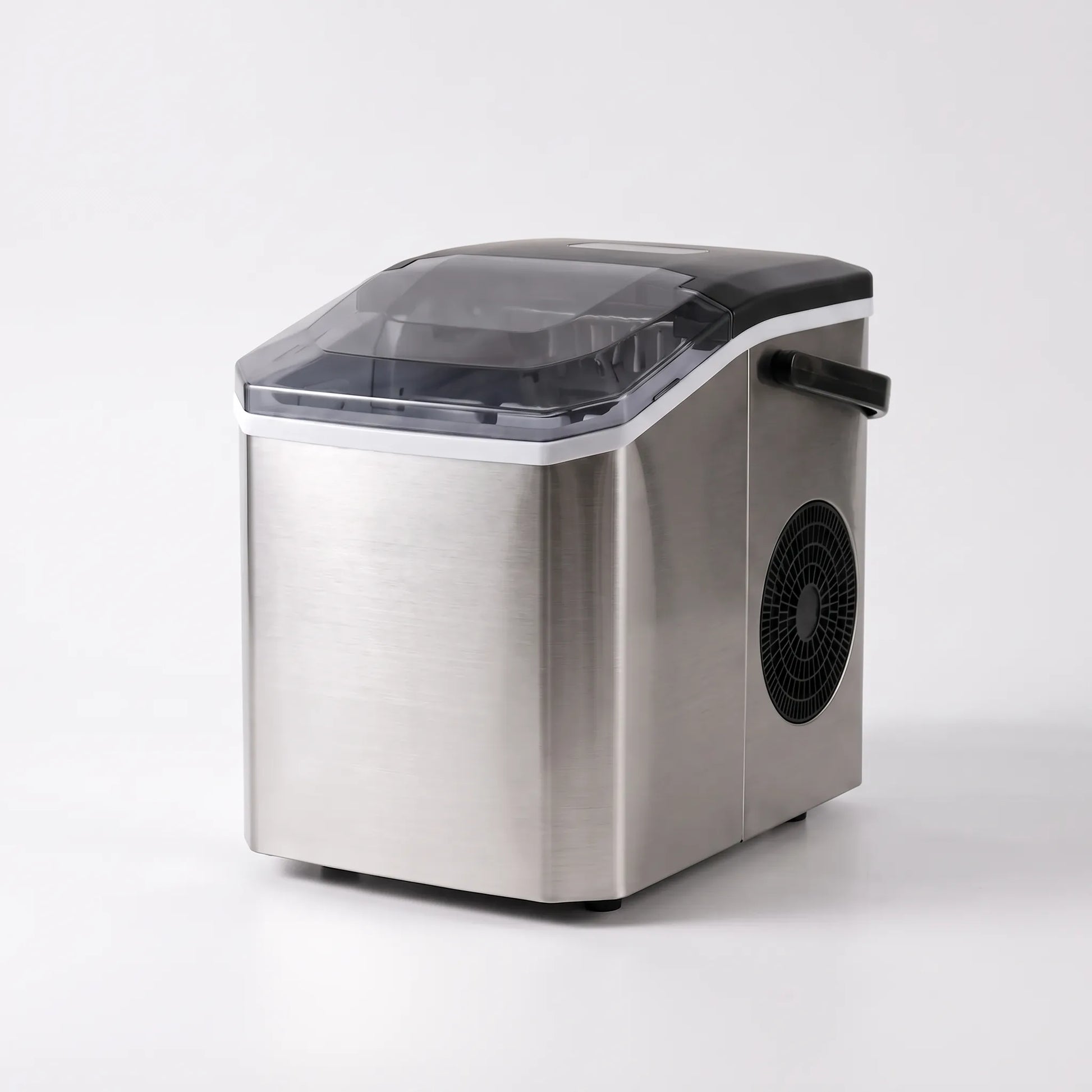 Portable ice maker in stainless steel