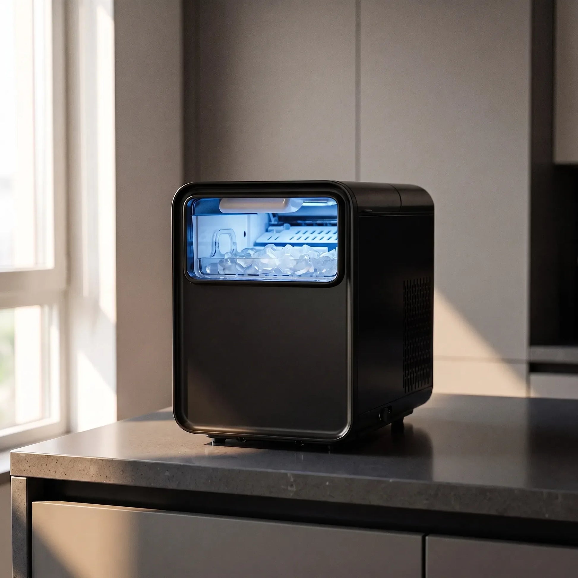 Compact countertop ice maker