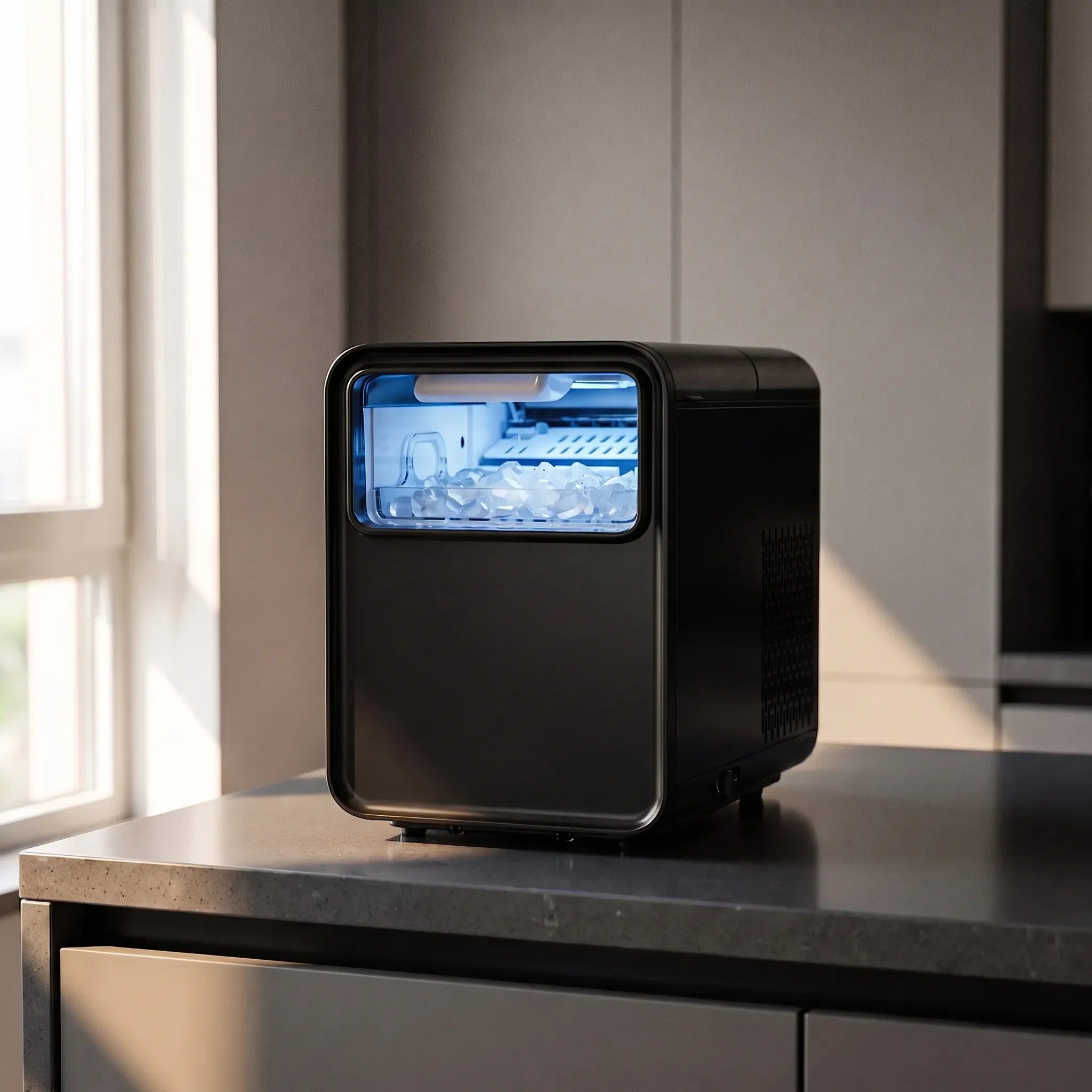 Compact countertop ice maker