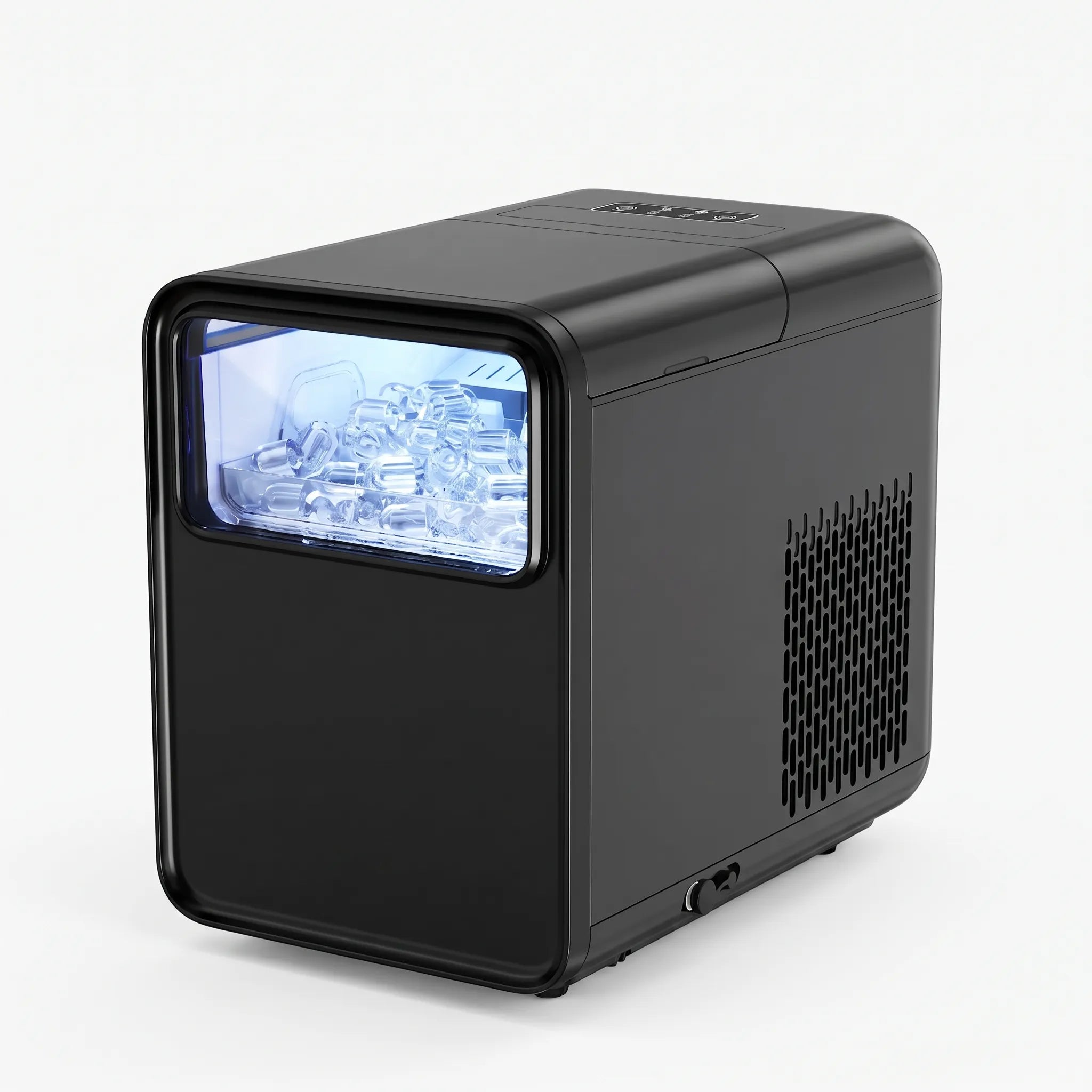 Slim ice maker on kitchen counter