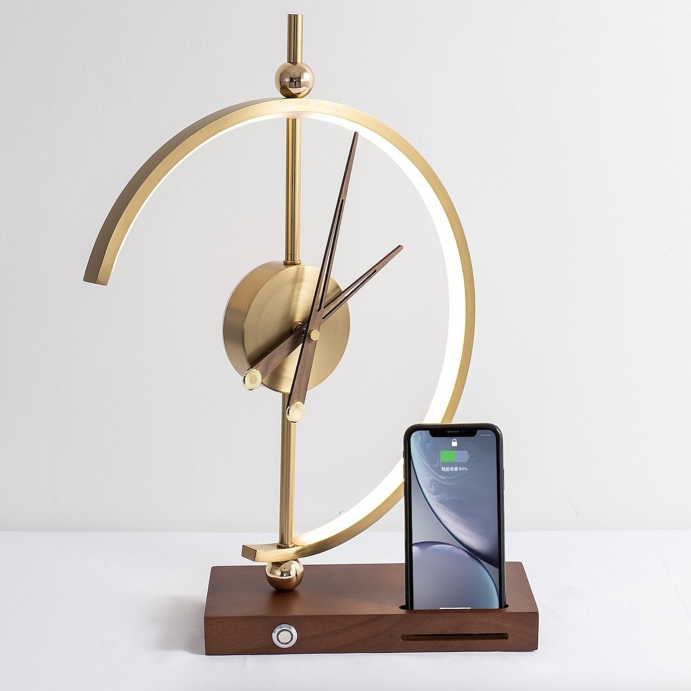 Dimmable LED Desk Lamp with Wireless Charging and Digital Clock