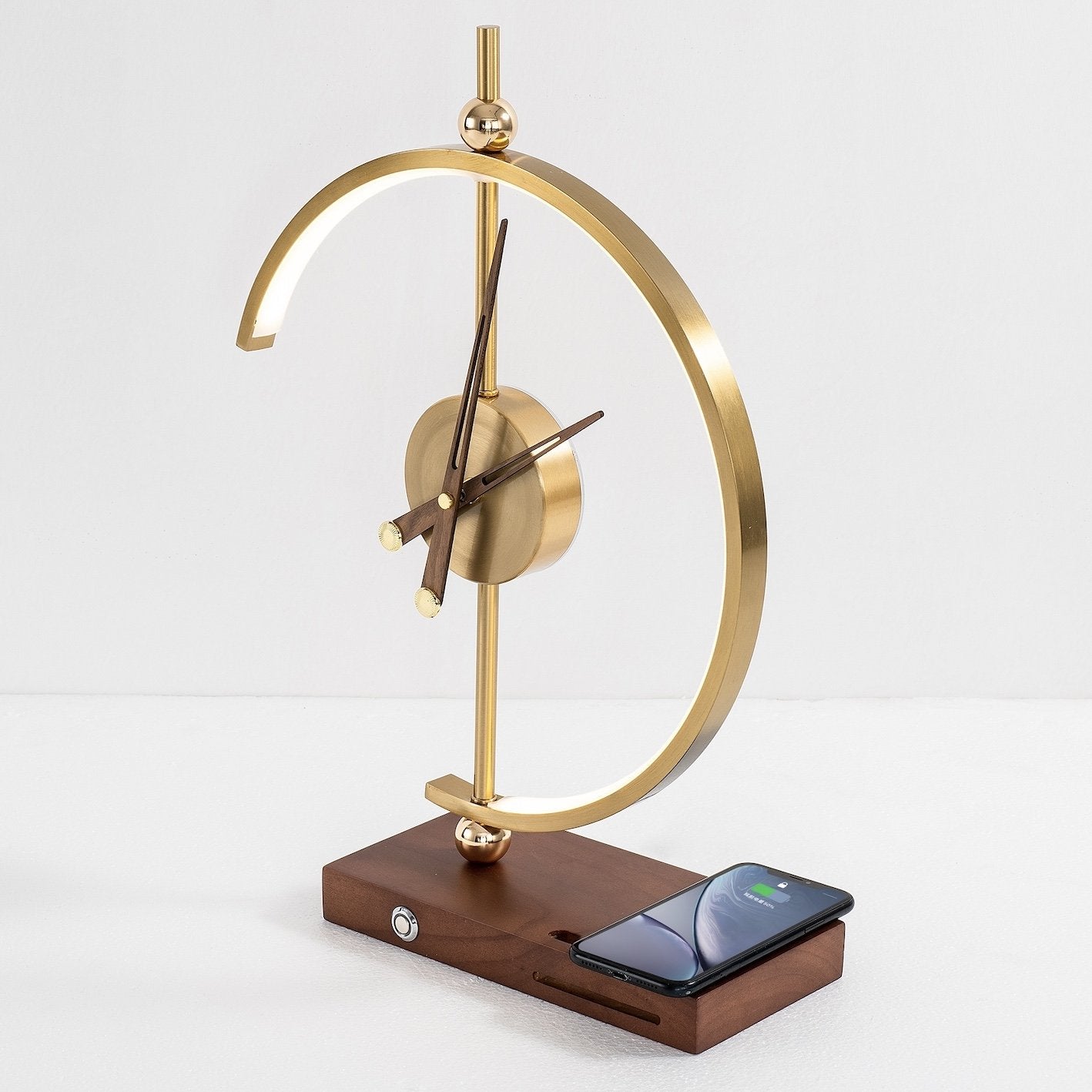 Dimmable LED Desk Lamp with Wireless Charging and Digital Clock