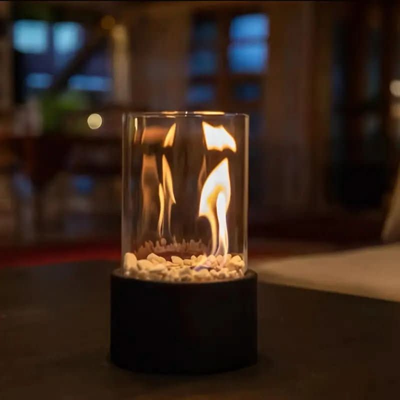 Rounded Tabletop Bioethanol Fire Pit | Smokeless Ventless Fireplace