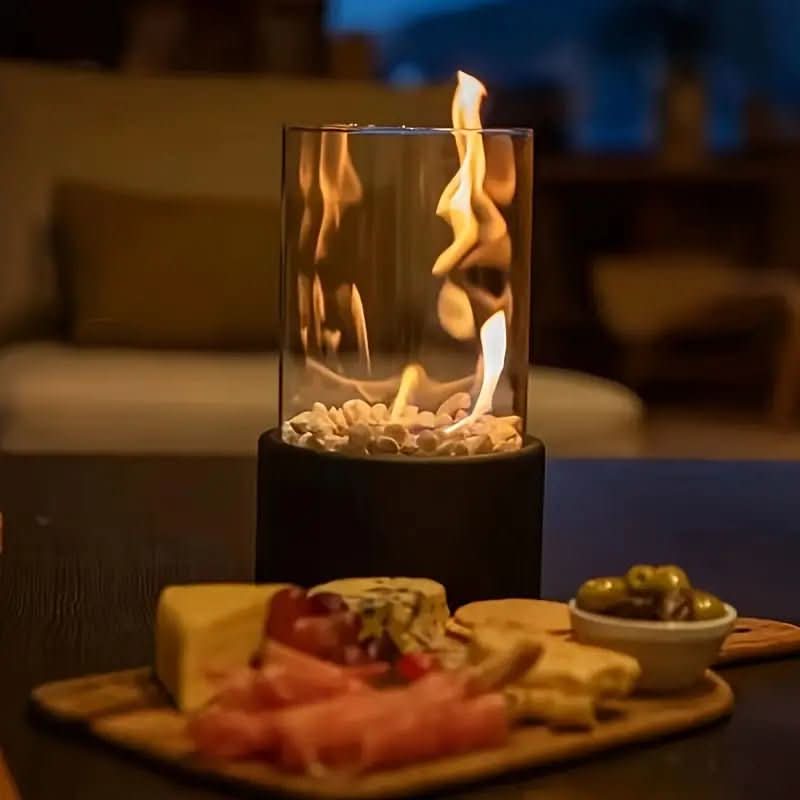 Rounded Tabletop Bioethanol Fire Pit | Smokeless Ventless Fireplace