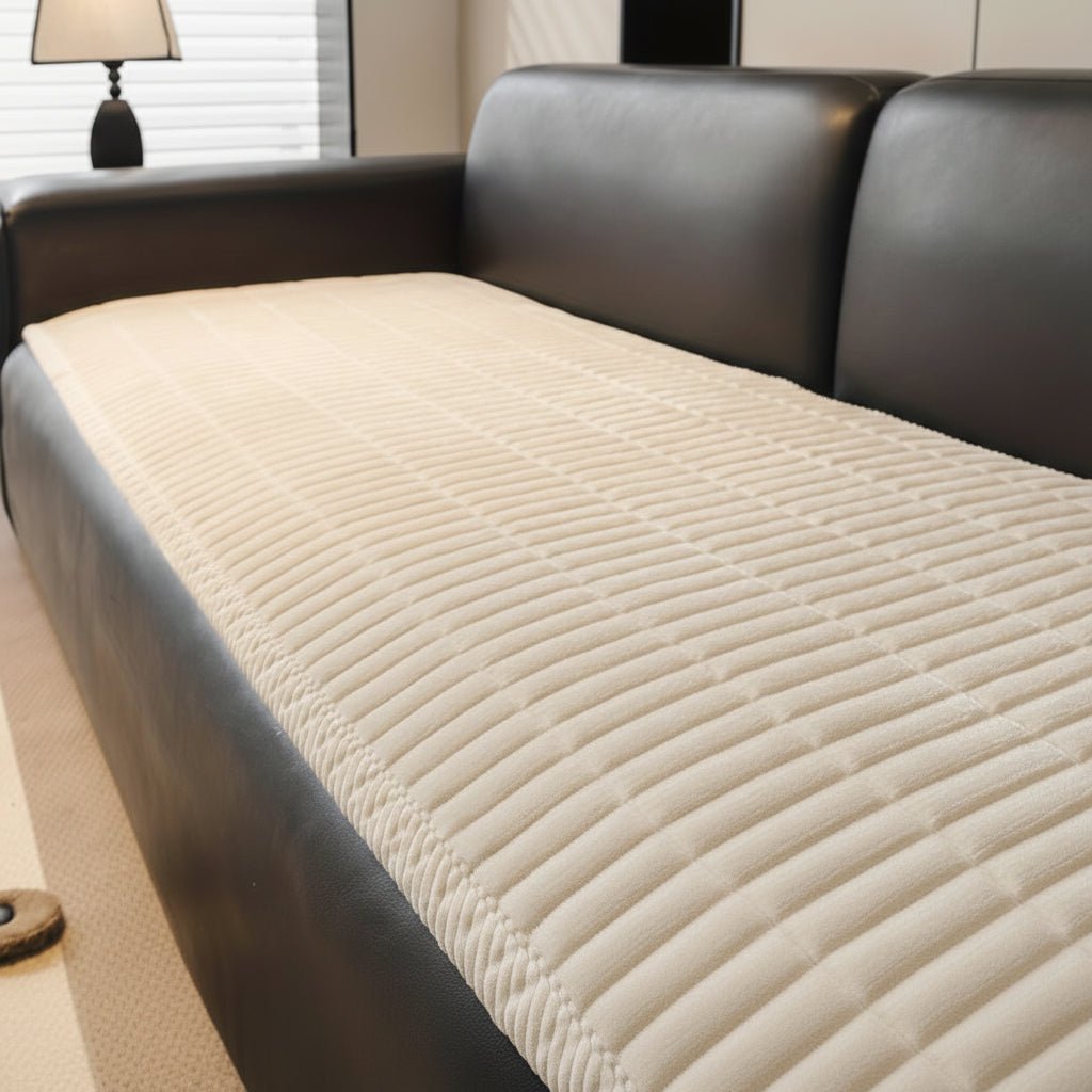 Quilted Microfiber Sofa Cover for Pet and Family Protection - Soft Non-Slip Couch Slipcover and Throw