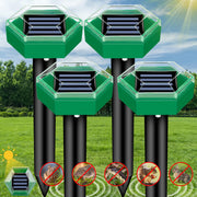 Ultrasonic Mole Repeller Spikes | Solar Gopher & Vole Pest Control (4 Pack)