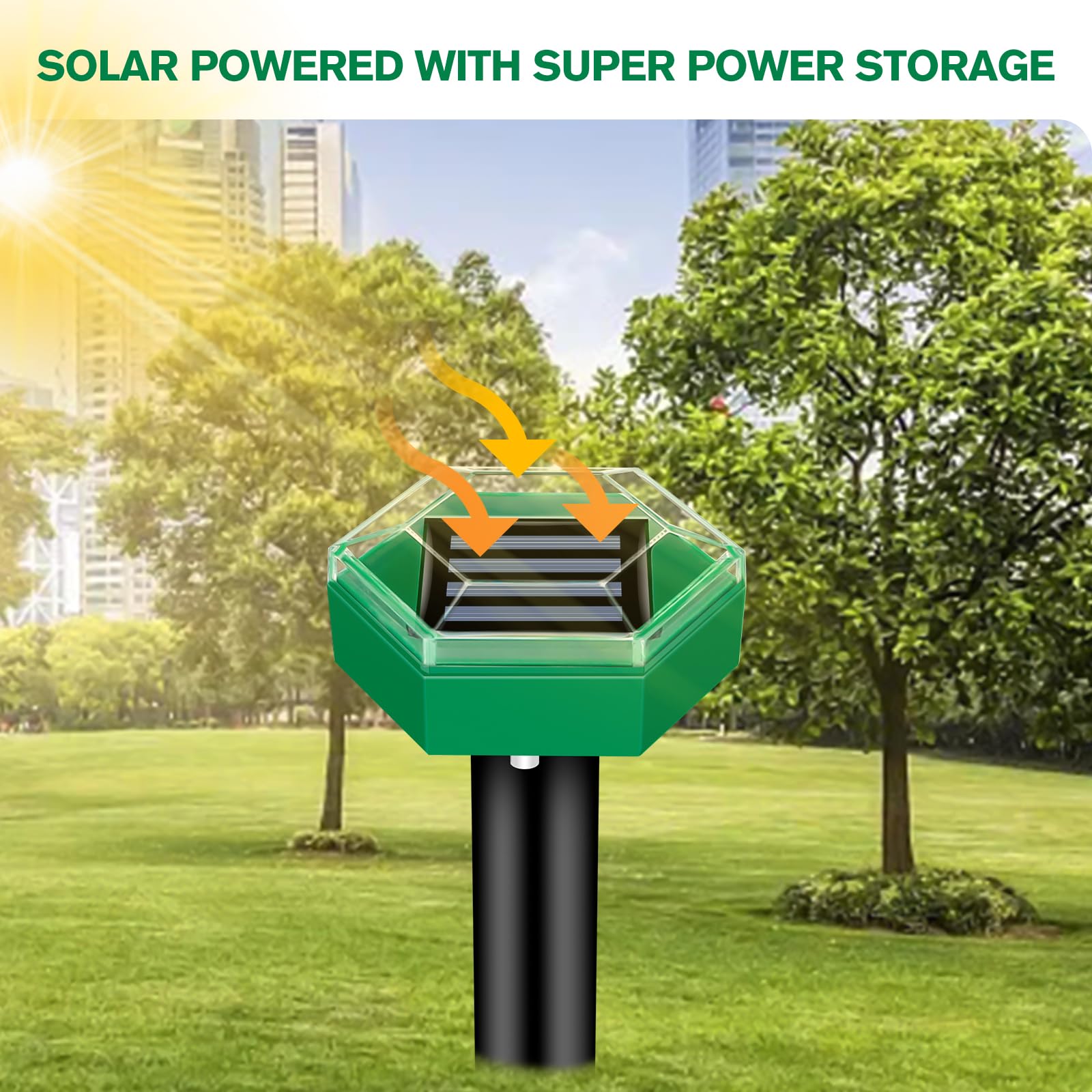 Ultrasonic Mole Repeller Spikes | Solar Gopher & Vole Pest Control (4 Pack)