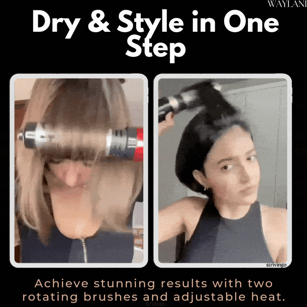 All in One Rotating Hair Dryer and Styler for Effortless Curls and Waves