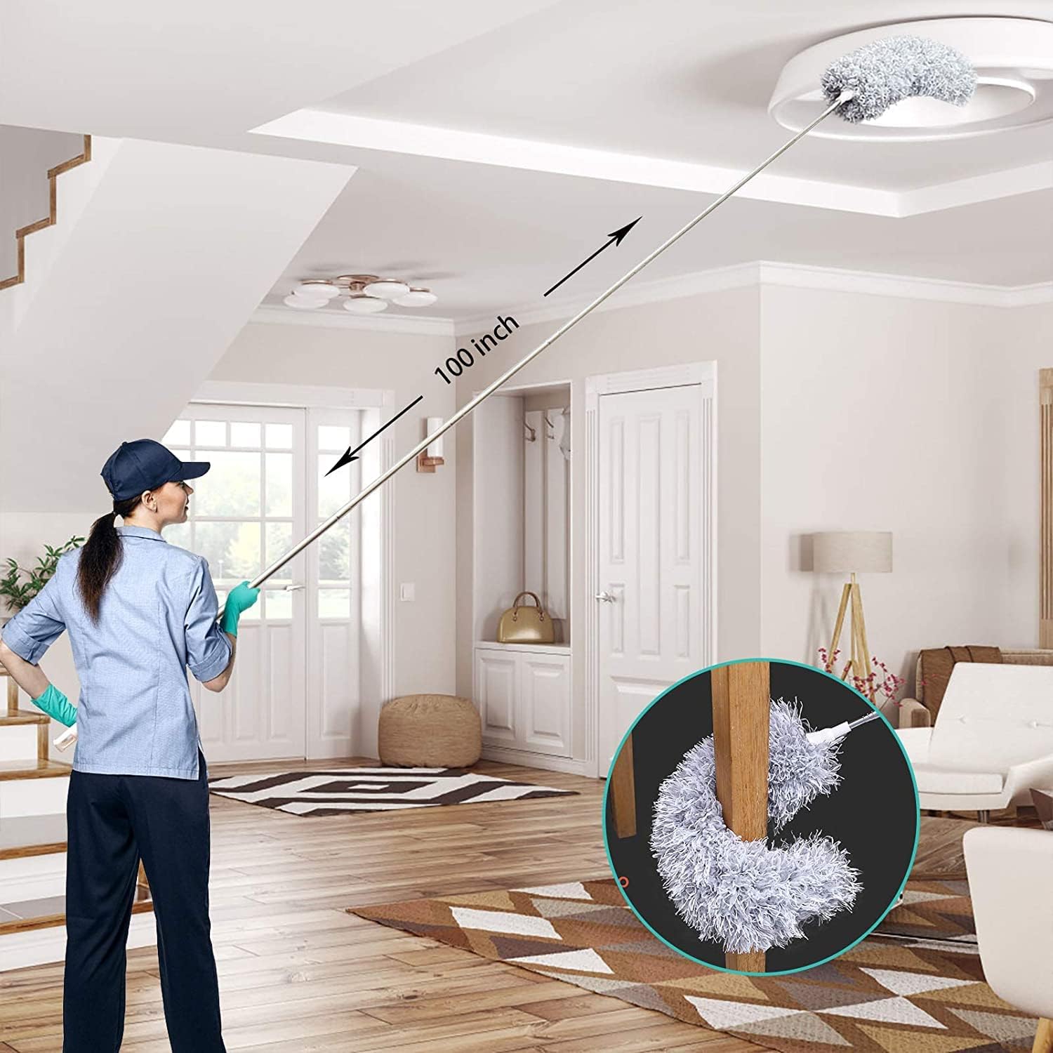 CleanReach | Adjustable Extendable Feather Duster for Versatile Home Cleaning