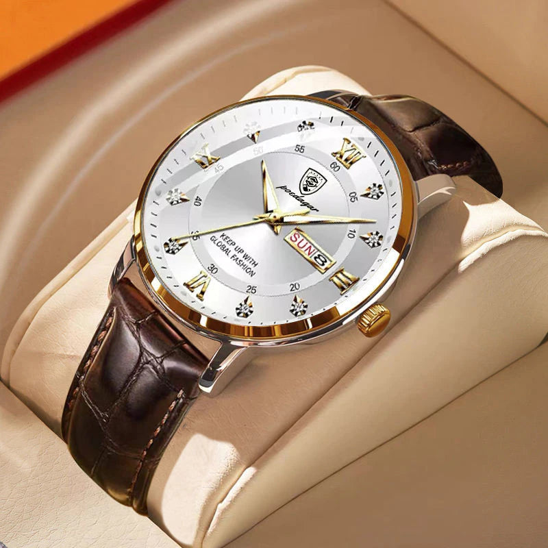 Men's Waterproof Stainless Steel Watch | Luminous Analog Timepiece