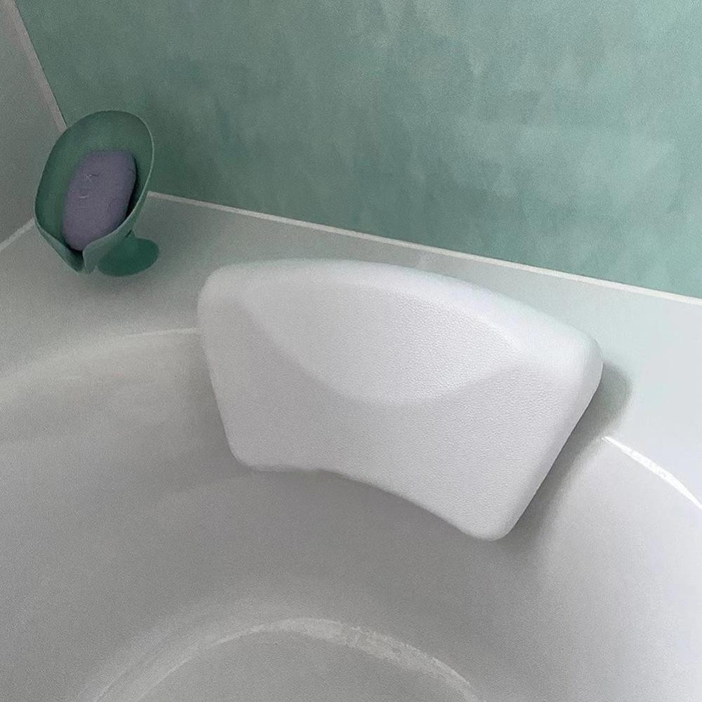 Memory Foam Bath Pillow | Non-Slip Suction Cup Head & Neck Support