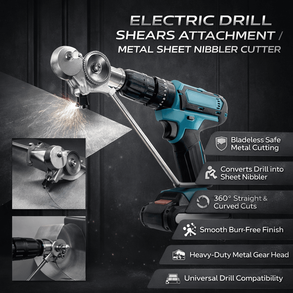 Sheet Metal Cutter Drill Attachment and Professional Nibbler Tool