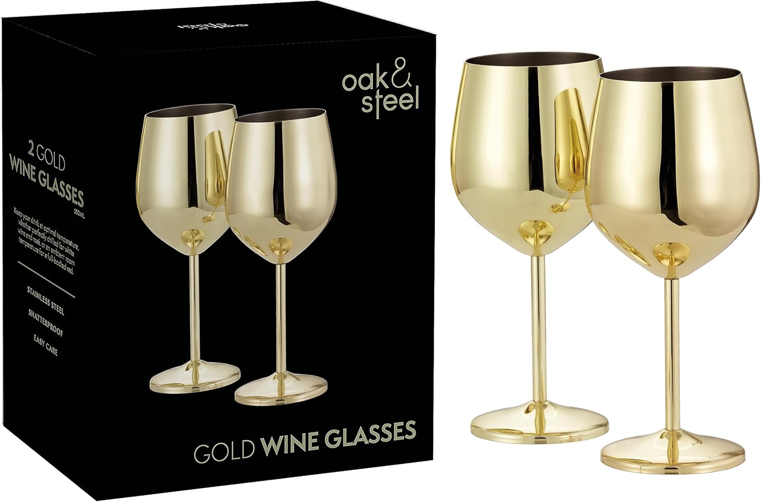 Elegant Gold Stainless Steel Wine Glasses – Shatterproof Stemmed Drinkware for Home Bars & Outdoor Parties