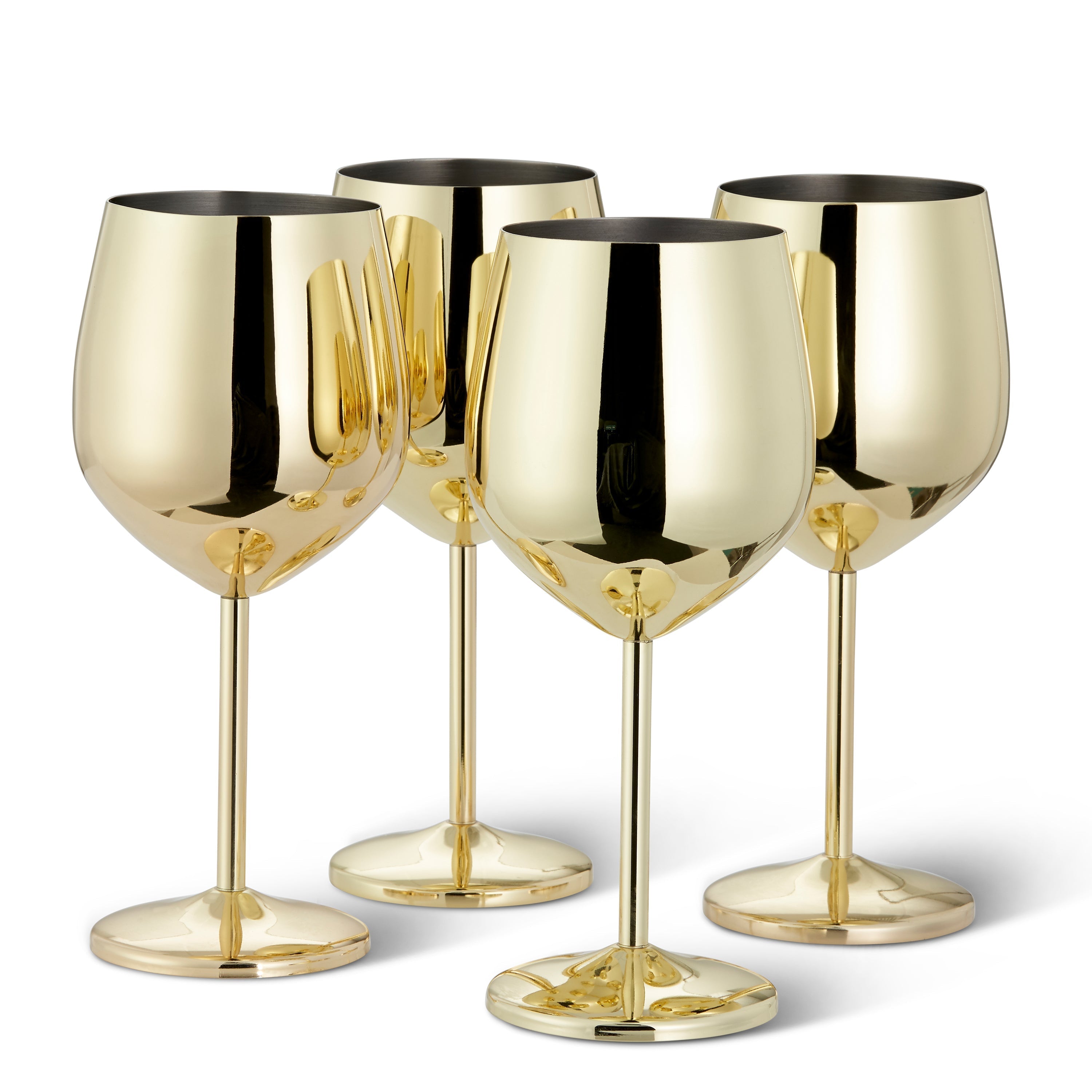 Elegant Gold Stainless Steel Wine Glasses – Shatterproof Stemmed Drinkware for Home Bars & Outdoor Parties