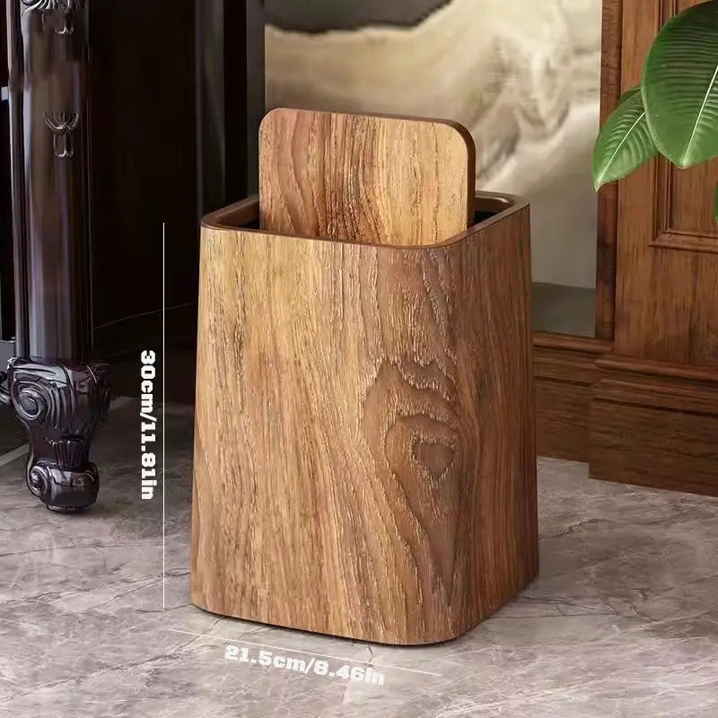 Elegant Marble-Design Trash Can with Swing Lid – Dual-Compartment Waste Bin for Bathroom, Office & Bedroom