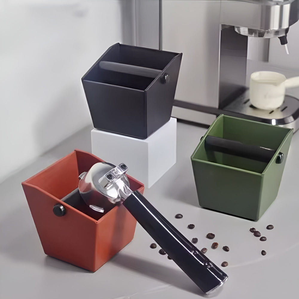 Espresso Knock Box | Non-Slip Coffee Grounds Bin & Dump Bucket