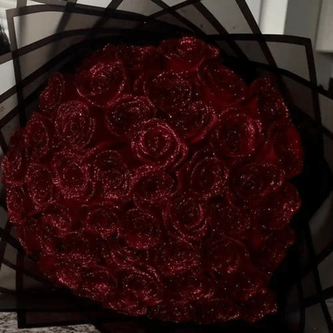 Artificial Glitter Rose in Gift Box – Long-Lasting Sparkling Faux Flower for Home Décor, Weddings & Romantic Gifts