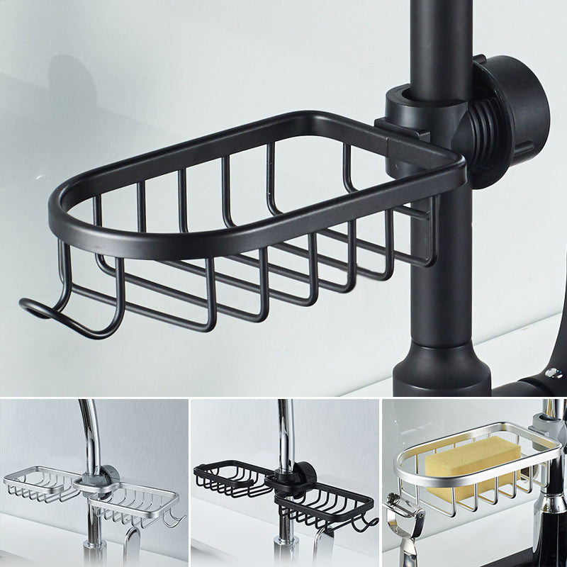 No-Drill Aluminum Shower Caddy for Shampoo & Soap – Rustproof Wall Storage Shelf in Silver or Black
