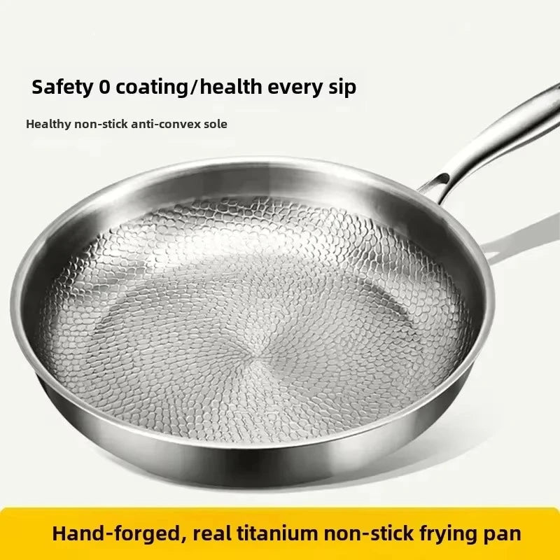 Titanium Non-Stick Frying Pan for Even Heat - Durable Scratch-Resistant Skillet for Everyday Cooking