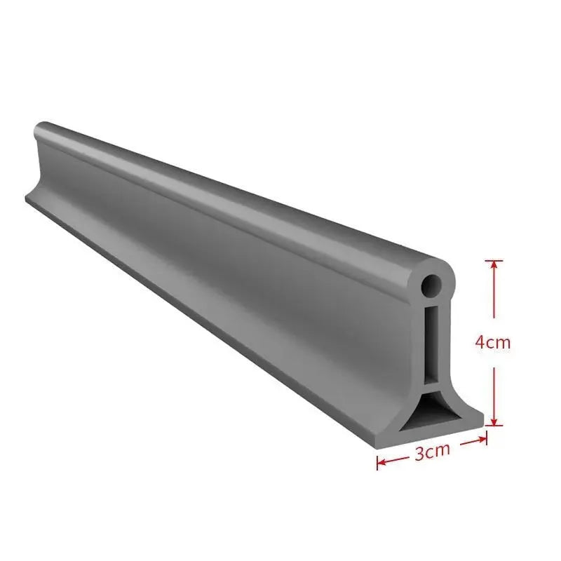 Flexible Silicone Shower Water Barrier – Self-Adhesive Bathroom Threshold Strip for Wet-Dry Separation