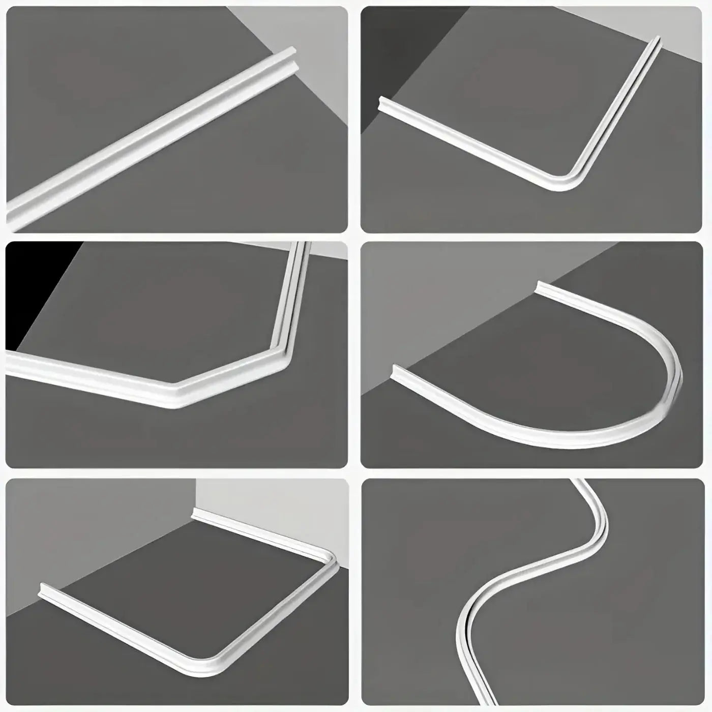 Flexible Silicone Shower Water Barrier – Self-Adhesive Bathroom Threshold Strip for Wet-Dry Separation