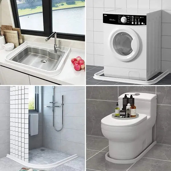 Flexible Silicone Shower Water Barrier – Self-Adhesive Bathroom Threshold Strip for Wet-Dry Separation