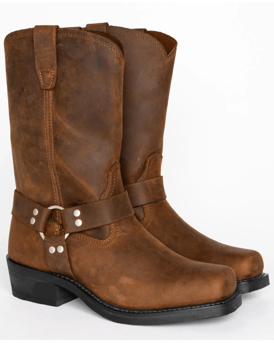 Waterproof Harness Boots with Durable Build - Rugged All-Weather Leather-Look Boots for Everyday Style
